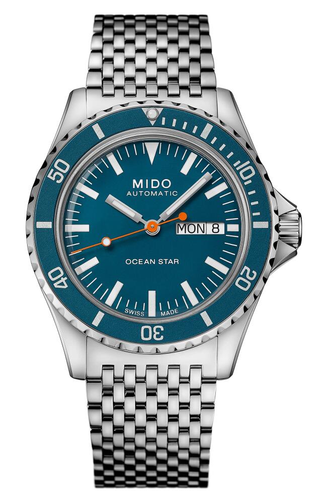 MIDO Ocean Star Tribute Automatic Watch, 40.5mm in Silver/Blue/Silver Cover