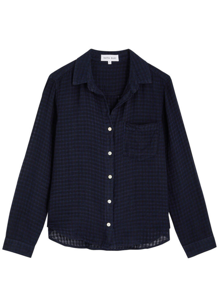 Bella Dahl Checked Linen-blend Shirt - Navy Cover