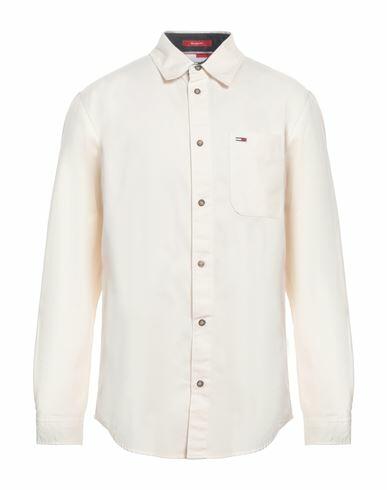 Tommy Jeans Man Shirt Ivory Cotton Cover