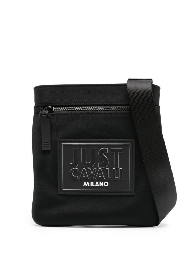 Just Cavalli logo-patch messenger bag - Black Cover