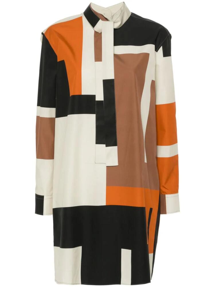 FENDI colour-block cotton dress - Orange Cover