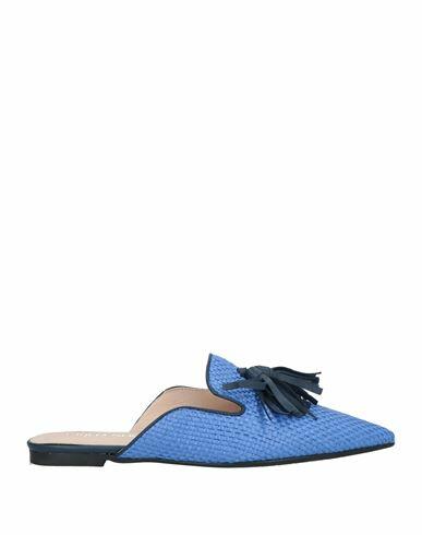 Giulia Neri Woman Mules & Clogs Blue Textile fibers Cover