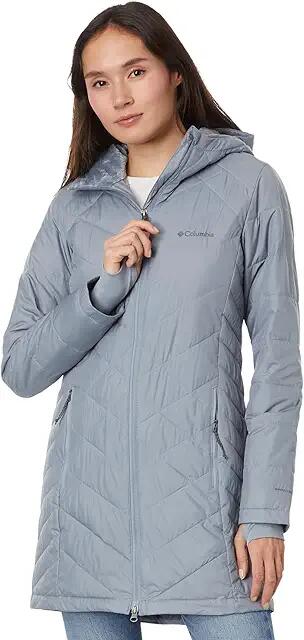 Columbia Heavenly Long Hooded Jacket (Tradewinds Grey) Women's Coat Cover