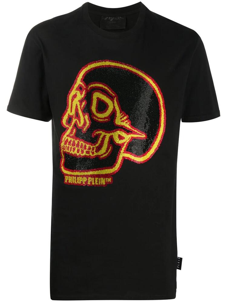 Philipp Plein crystal outline skull T-shirt - Black Cover