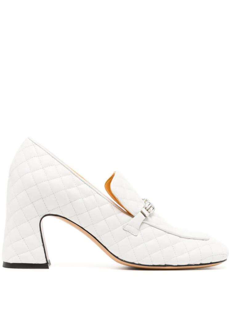 Madison.Maison 64mm quilted leather pumps - White Cover