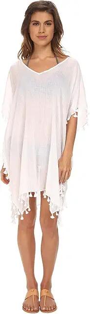 Seafolly Future Tribe Amnesia Kaftan Cover-Up (White) Women's Swimwear Cover