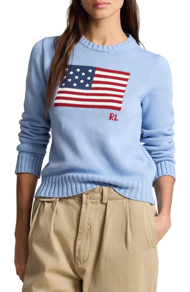 Polo Ralph Lauren Flag Crewneck Sweater in Chambray Blue Cover