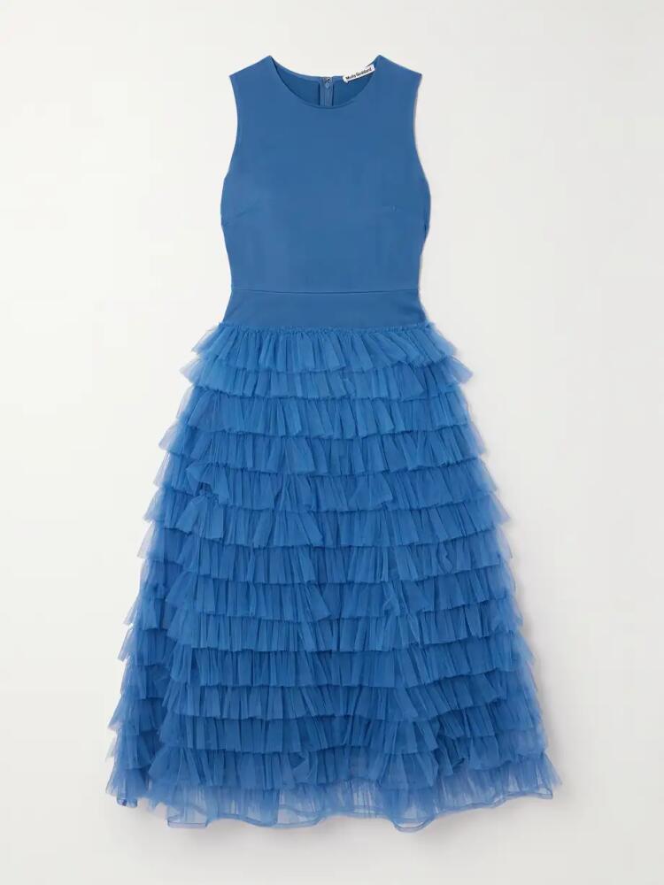 Molly Goddard - Teresa Ruffled Tulle Midi Dress - Blue Cover