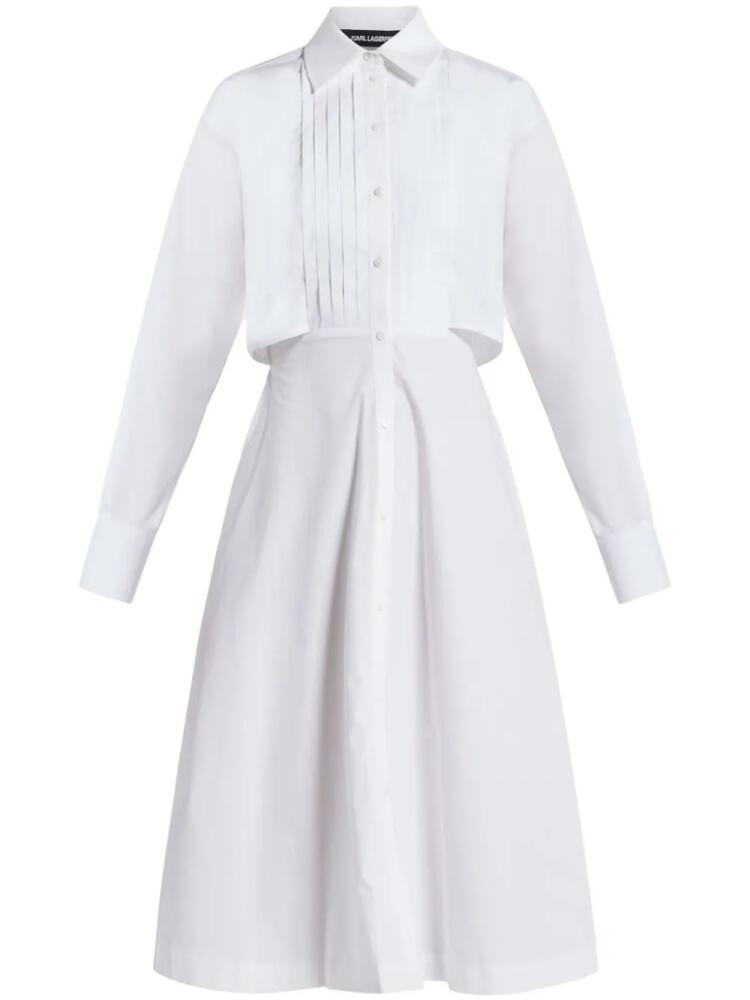 Karl Lagerfeld bib-detail shirt dress - White Cover