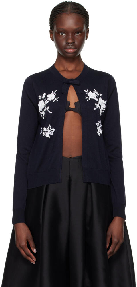 SHUSHU/TONG Navy Floral Cardigan Cover