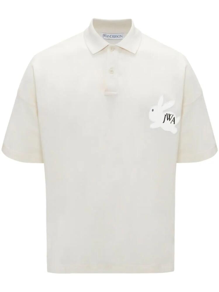 JW Anderson logo-embroidered bunny polo shirt - White Cover