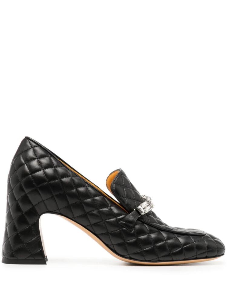 Madison.Maison quilted crystal-embellished pumps - Black Cover