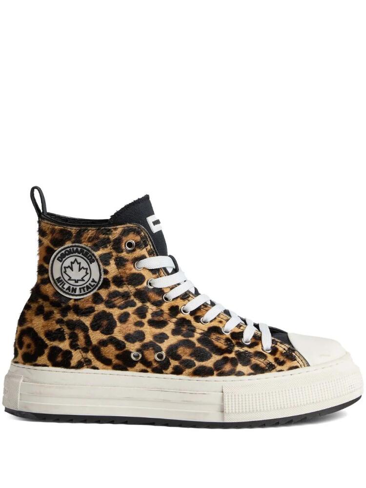 DSQUARED2 leopard-print high-top sneakers - Black Cover