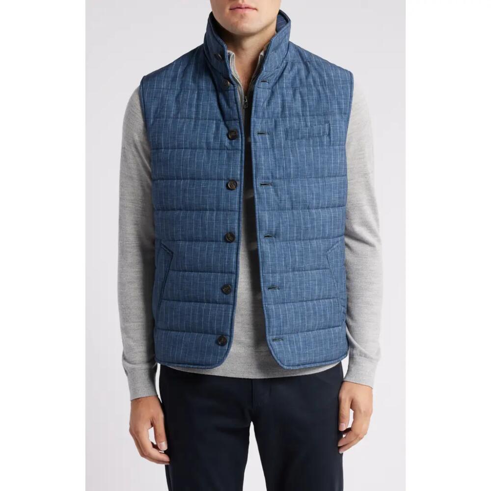 johnnie-O Craig Pinstripe Quilted Vest in Navy Cover