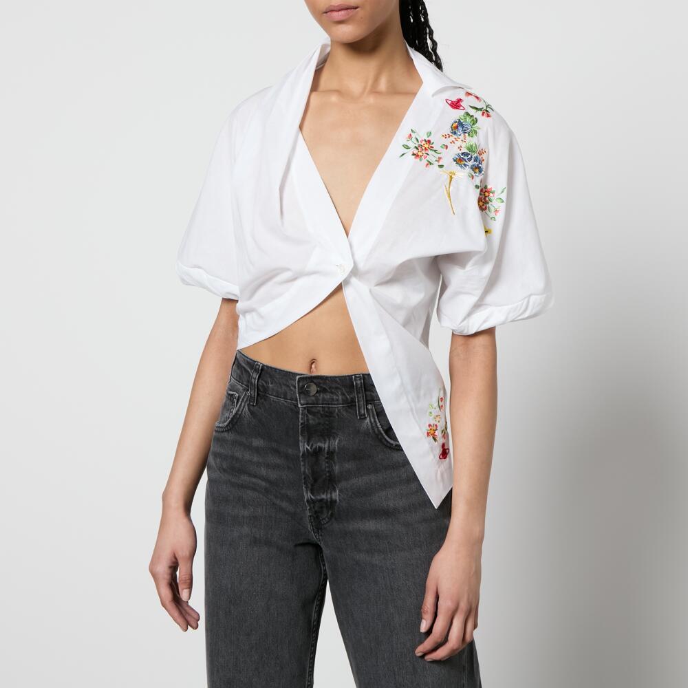 Vivienne Westwood Natalia Floral-Embroidered Cotton-Poplin Shirt Cover