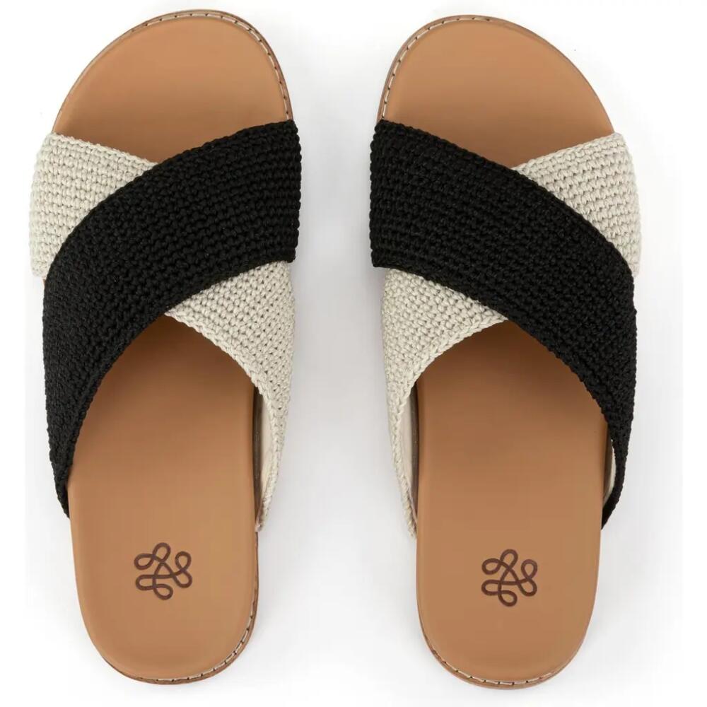 The Sak Penelope Slip On Sandal in Black/ecru Block Cover