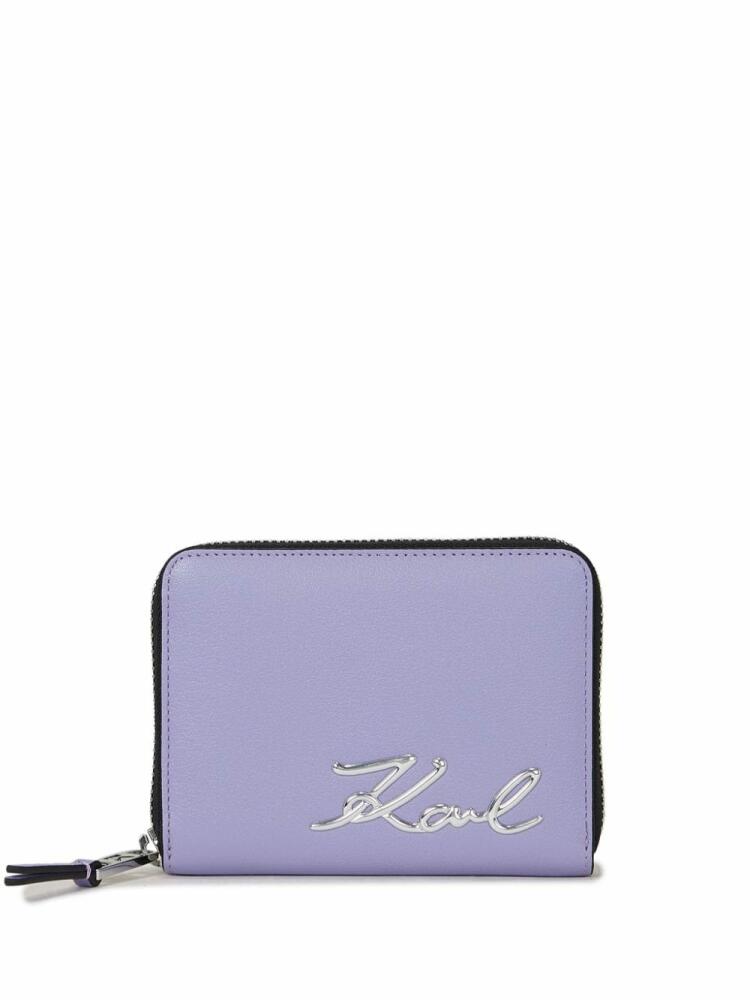 Karl Lagerfeld Signature zip-around wallet - Purple Cover