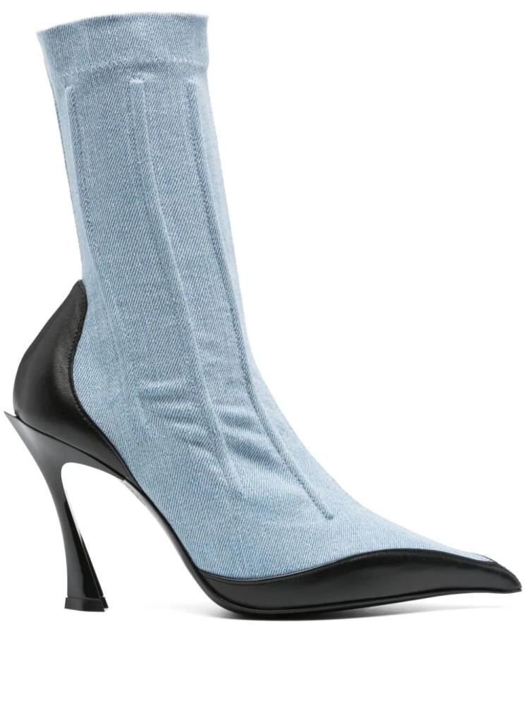 Mugler 95mm denim boots - Blue Cover