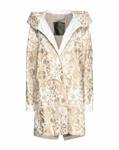 Mr & Mrs Italy Woman Overcoat & Trench Coat White Cotton, Metal, Glass Cover