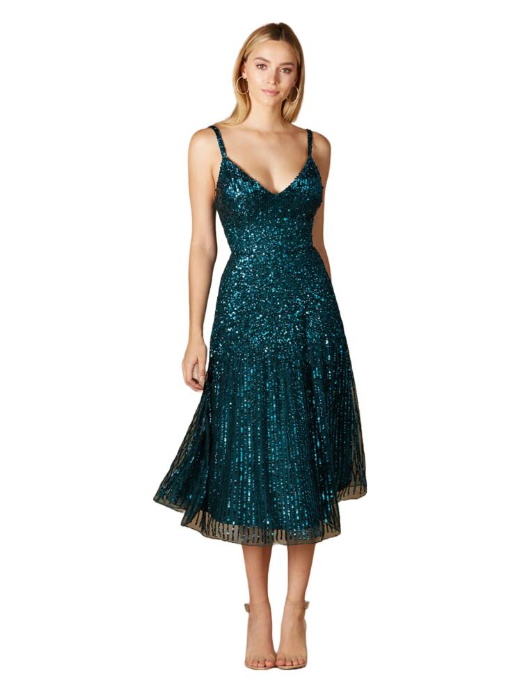 LARA New York Flowing, Sequin Midi Dress in Teal Cover