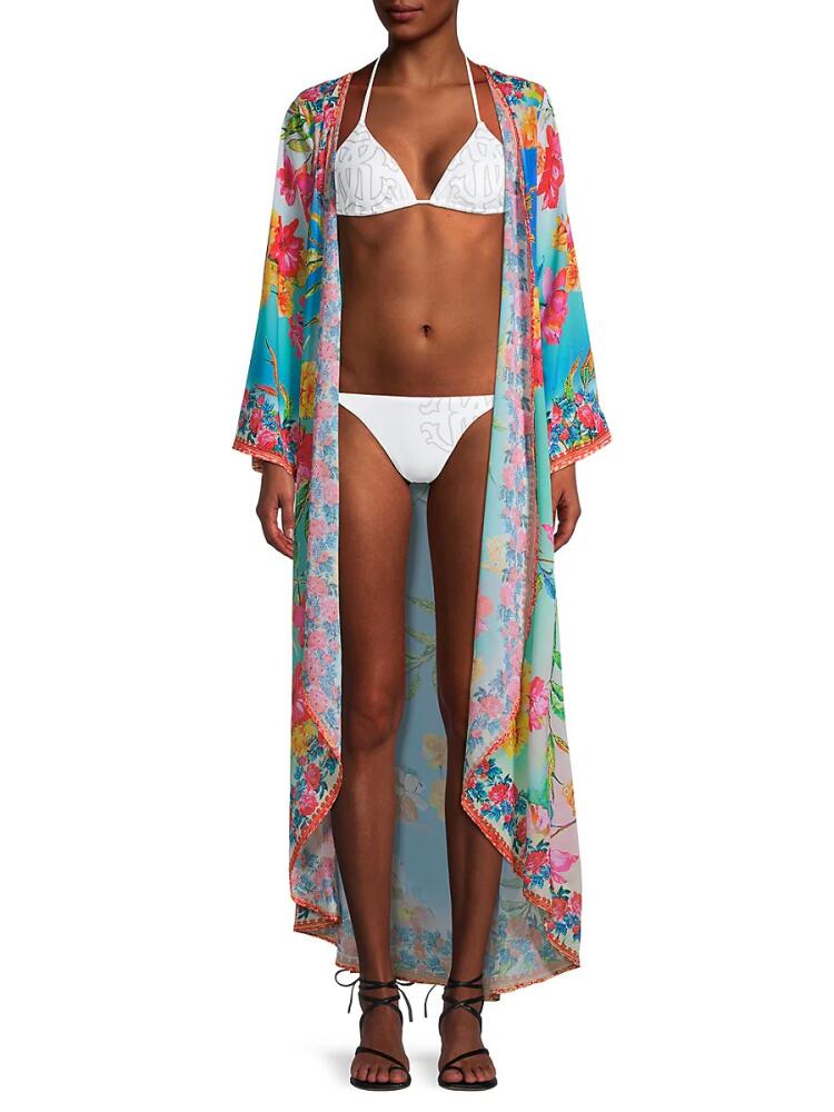 Ranee's Women's Duster Embellished Floral Kimono Cover-Up - Ombre Cover