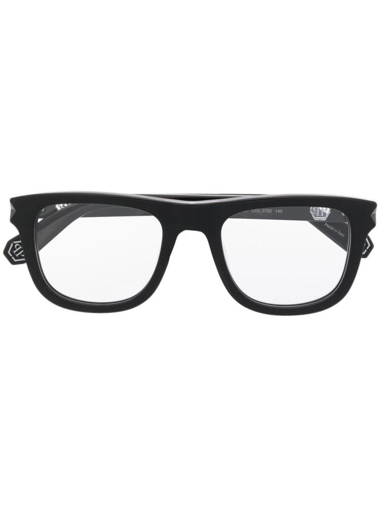 Philipp Plein side logo-plaque detail glasses - Black Cover