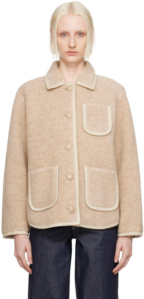 A.P.C. Taupe Esther Faux-Shearling Jacket Cover