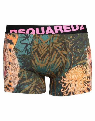 Dsquared2 Man Boxer Military green Cotton, Elastane Cover