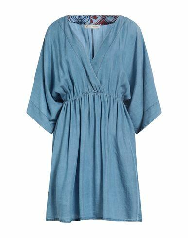 Cafènoir Woman Mini dress Light blue Tencel, Viscose Cover