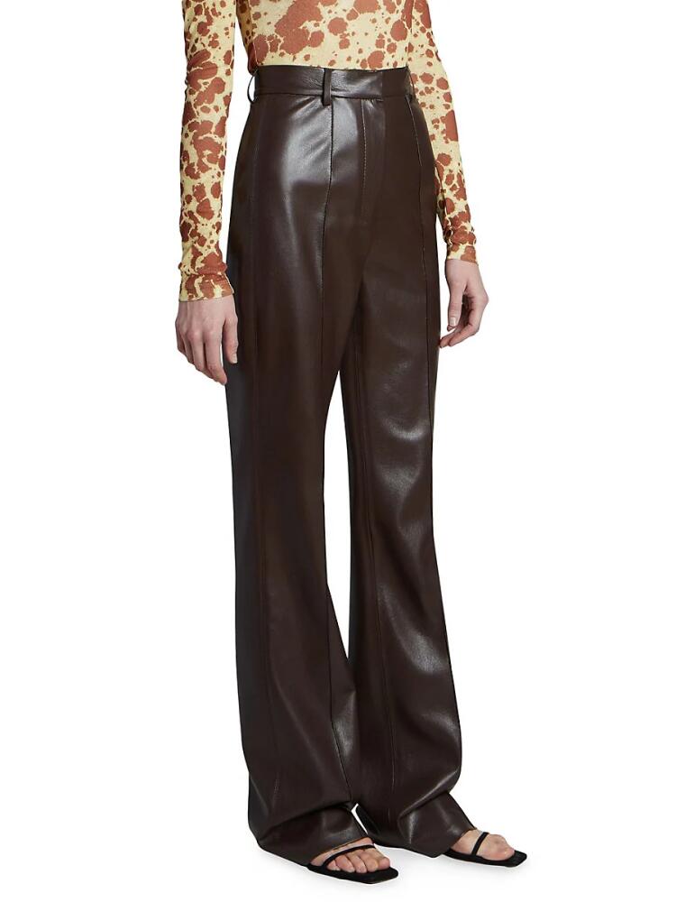 Nanushka Women's Leena Faux Leather Pants - Coffee Grounds Cover