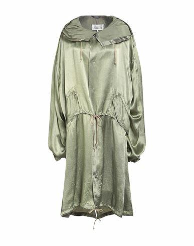 Maison Margiela Woman Overcoat & Trench Coat Sage green Acetate Cover