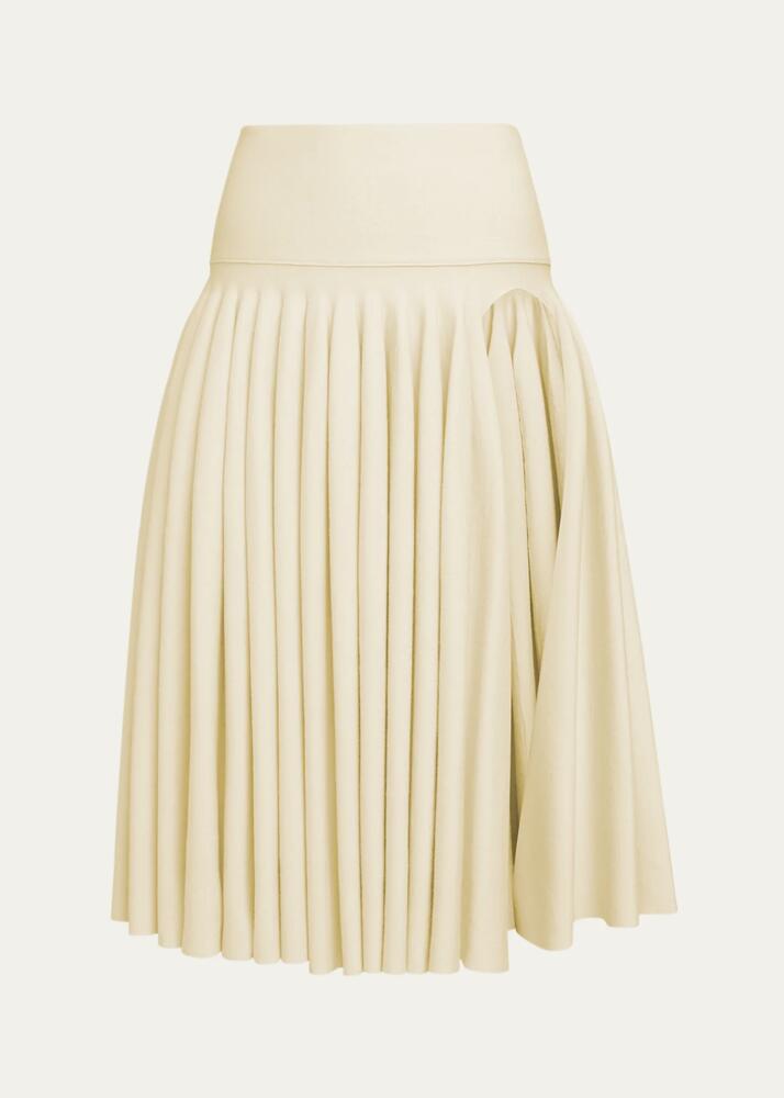 ALAIA Slit-Detailed Knit Godet Midi Skirt Cover