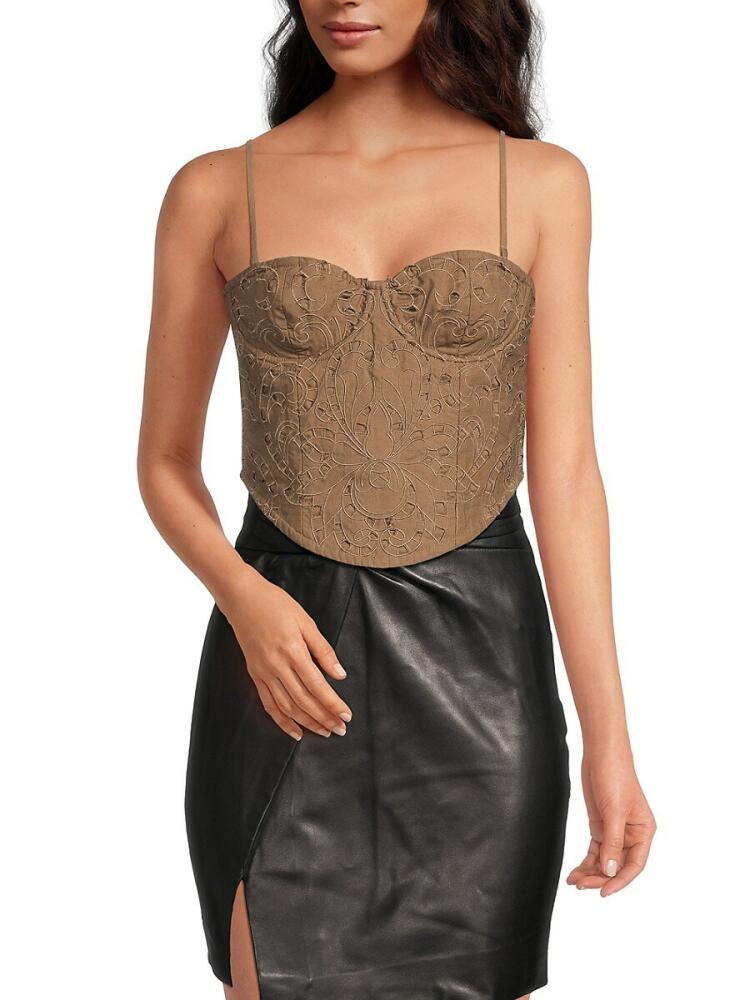 Hemant & Nandita Women's Cutwork Corset Top - Brown Cover