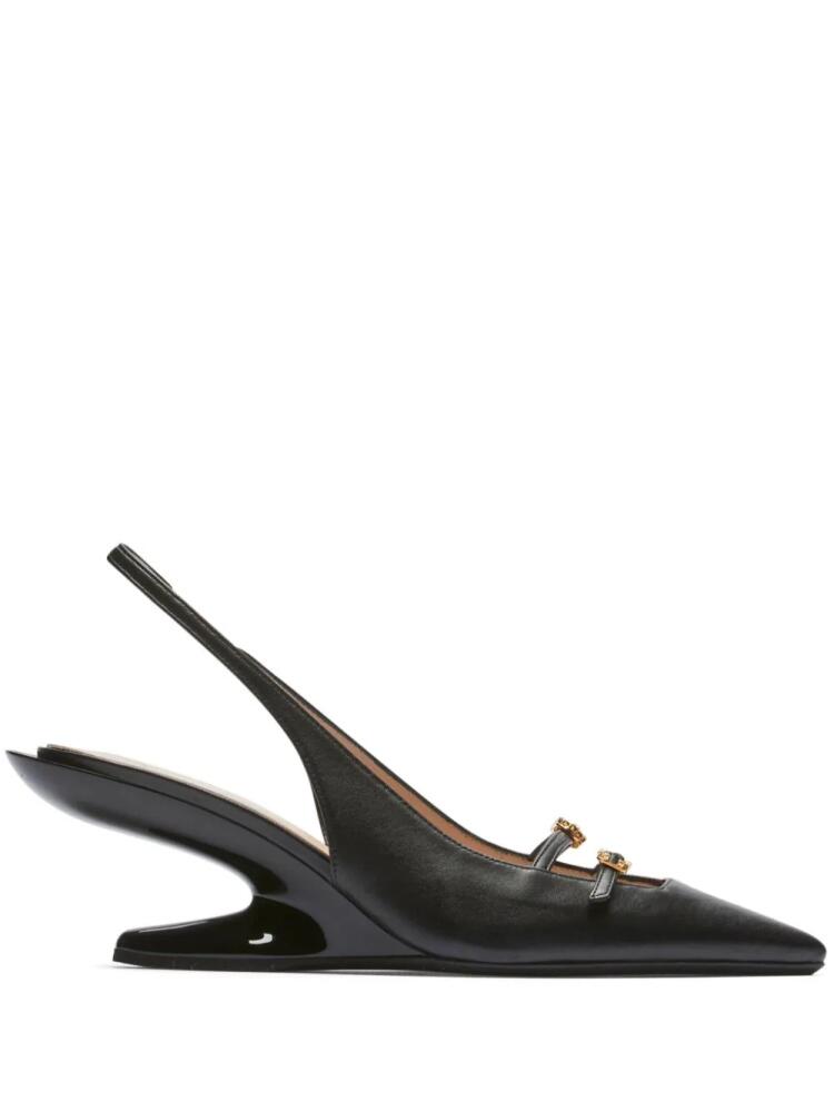 Nº21 crystal-embellished buckle 60mm slingback pumps - Black Cover