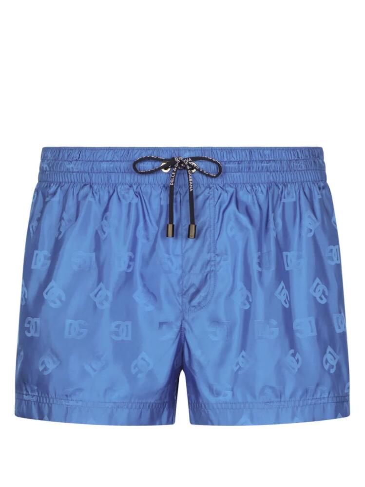 Dolce & Gabbana monogram-jacquard swim shorts - Blue Cover