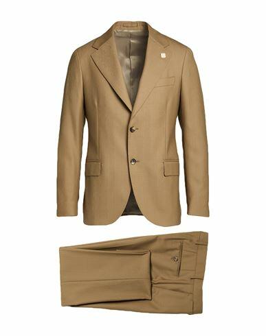 Lardini Man Suit Camel Wool, Cotton Cover