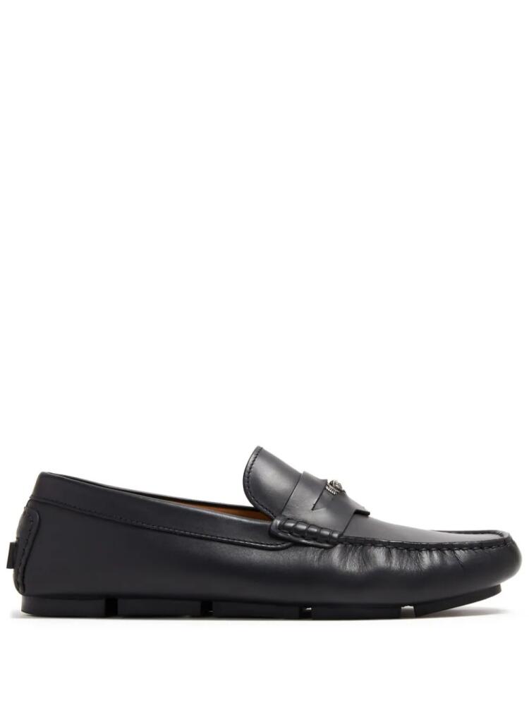 Versace Medusa-plaque leather loafers - Black Cover