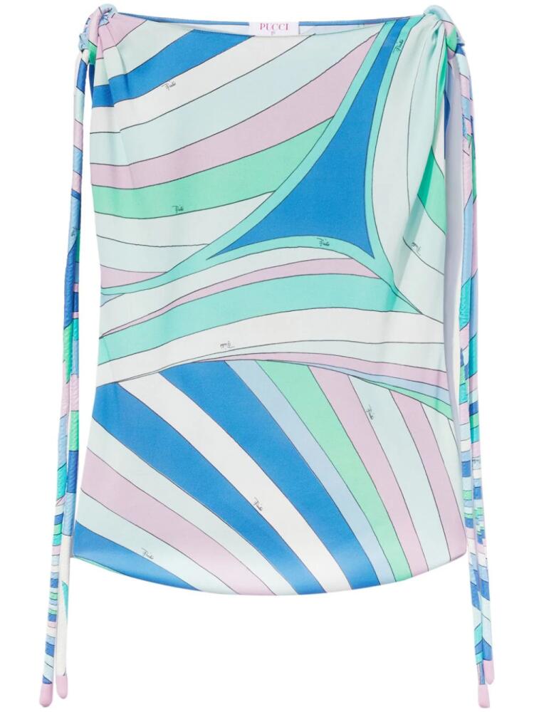 PUCCI Iride-print knot top - Blue Cover