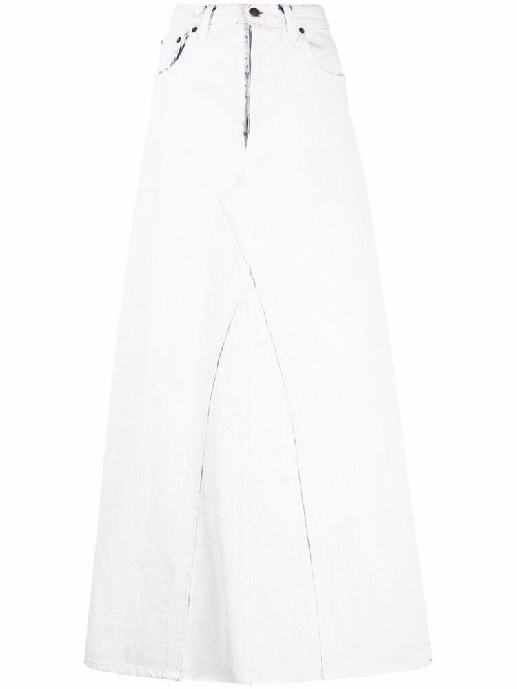 Maison Margiela high-waisted denim maxi skirt - White Cover