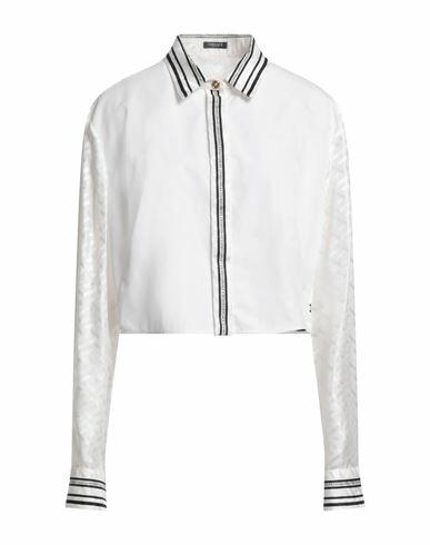 Versace Woman Shirt Off white Silk, Cotton Cover