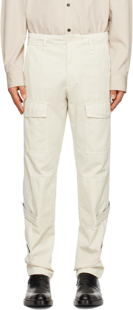 Dries Van Noten Off-White Velcro Tab Cargo Pants Cover