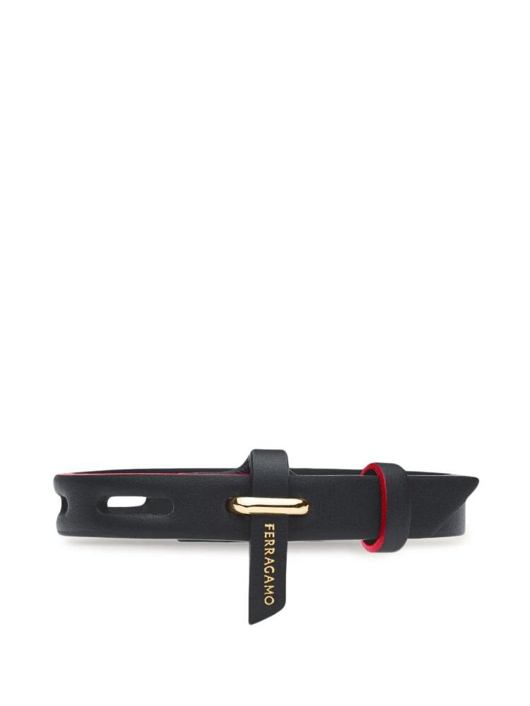 Ferragamo eyelet-detail leather bracelet - Black Cover