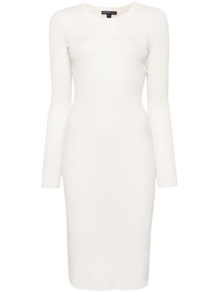 James Perse long-sleeve ribbed-knit midi dress - Neutrals Cover