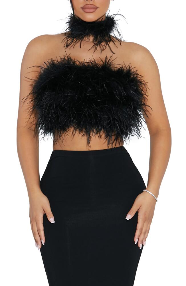 Naked Wardrobe Ruffle My Feathers Tube Top in Black Cover