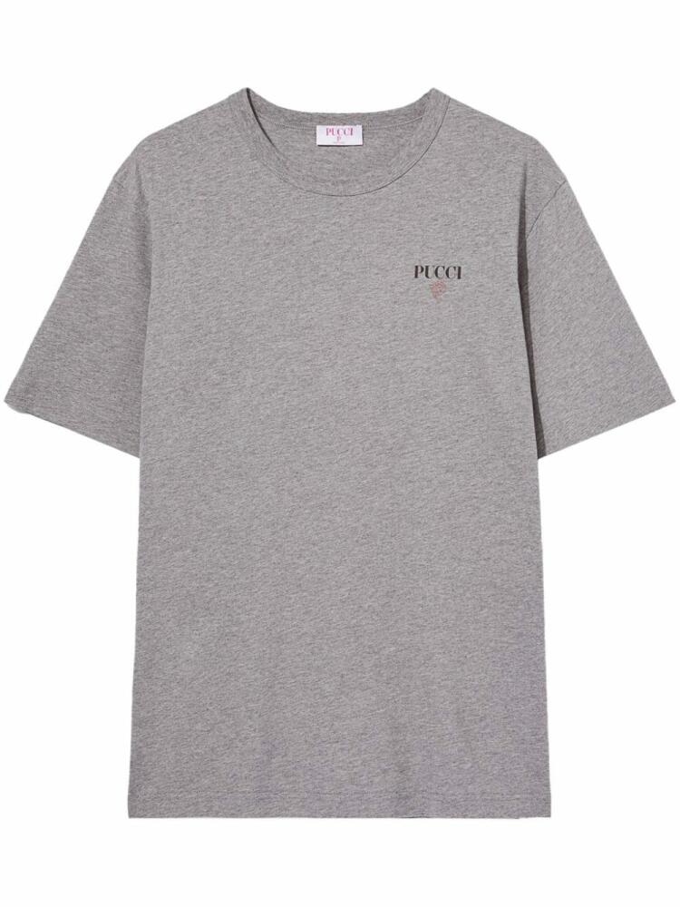 PUCCI logo-print cotton T-shirt - Grey Cover