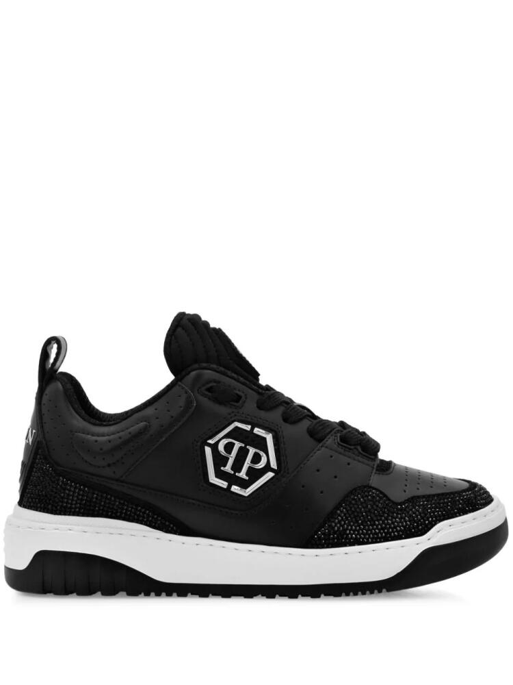 Philipp Plein crystal-embellished low-top sneakers - Black Cover