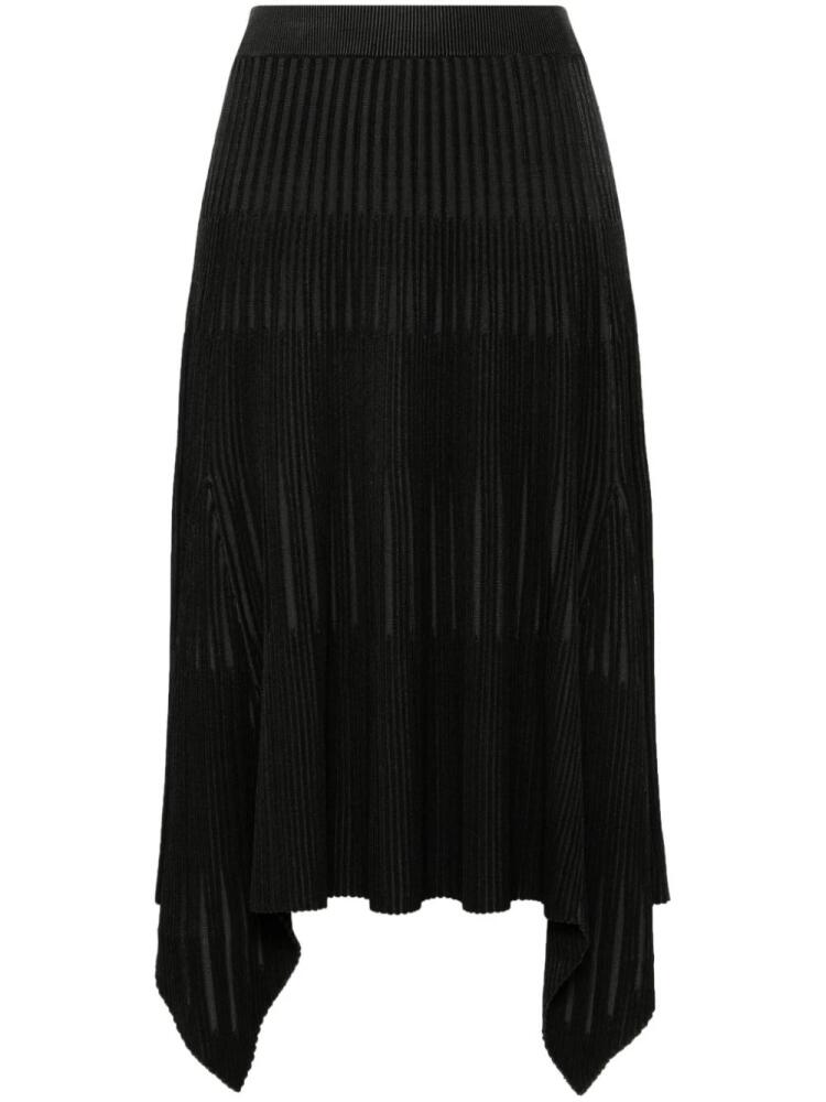 JOSEPH two-tone ribbed midi skirt - Black Cover