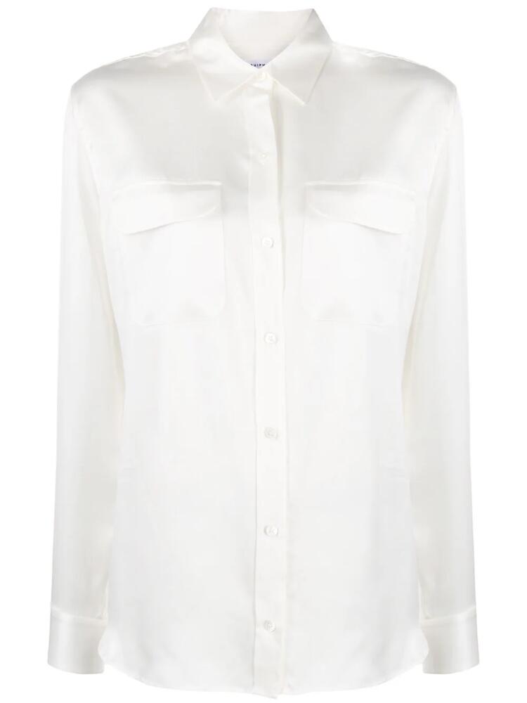 Equipment signature silk satin shirt - White Cover