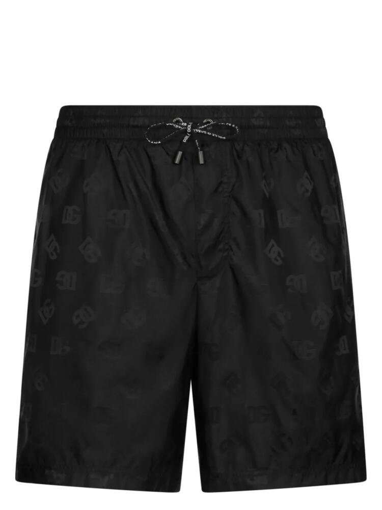 Dolce & Gabbana DG monogram-print swim shorts - Black Cover