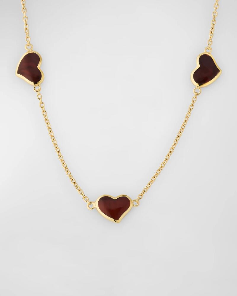 Jan Leslie 18K Gold Plated Triple Station Heart Necklace, 20"L Cover